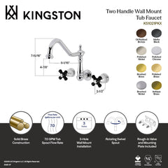 Wall Mount Tub Faucet, Heirloom, Two-Handle 3-Hole in Oil Rubbed Bronze
