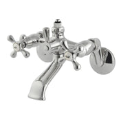Wall Mount Tub Faucet, Heirloom, with Riser Adapter in Polished Chrome