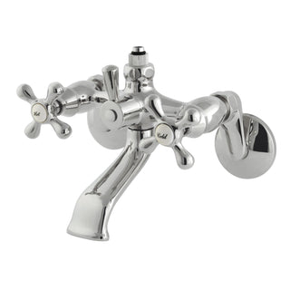 Wall Mount Tub Faucet, Heirloom, with Riser Adapter in Polished Chrome