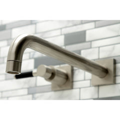 Wall Mount Tub Faucet, Kaiser, Two-Handle 3-Hole in Brushed Nickel