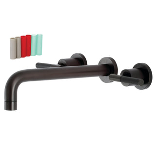 Wall Mount Tub Faucet, Kaiser, Two-Handle 3-Hole in Oil Rubbed Bronze