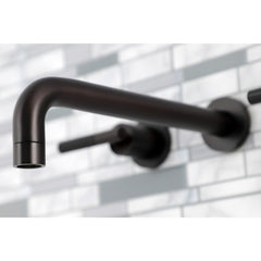 Wall Mount Tub Faucet, Kaiser, Two-Handle 3-Hole in Oil Rubbed Bronze