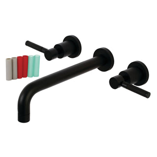 Wall Mount Tub Faucet, Kaiser, Two-Handle in Matte Black