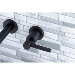 Wall Mount Tub Faucet, Kaiser, Two-Handle in Matte Black