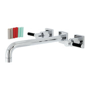 Wall Mount Tub Faucet, Kaiser, Two-Handle in Polished Chrome