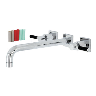 Wall Mount Tub Faucet, Kaiser, Two-Handle in Polished Chrome