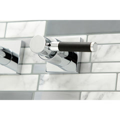 Wall Mount Tub Faucet, Kaiser, Two-Handle in Polished Chrome