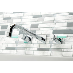 Wall Mount Tub Faucet, Kaiser, Two-Handle in Polished Chrome