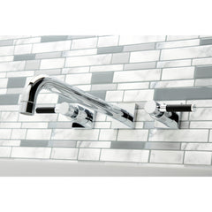 Wall Mount Tub Faucet, Kaiser, Two-Handle in Polished Chrome