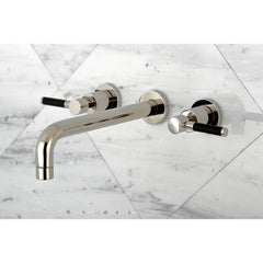 Wall Mount Tub Faucet, Kaiser, Two-Handle in Polished Nickel
