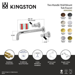 Wall Mount Tub Faucet, Kaiser, Two-Handle in Polished Nickel