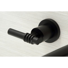 Wall Mount Tub Faucet, Milano, Two-Handle 3-Hole in Matte Black