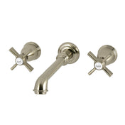 Wall Mount Tub Faucet, Millennium, Two-Handle 3-Hole in Brushed Nickel