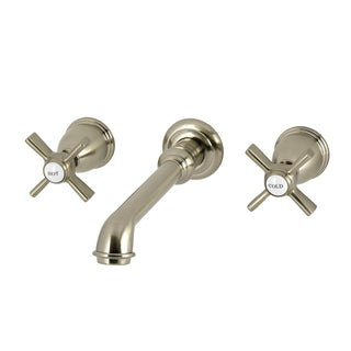 Wall Mount Tub Faucet, Millennium, Two-Handle 3-Hole in Brushed Nickel