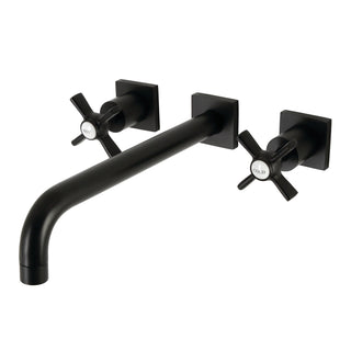 Wall Mount Tub Faucet, Millennium, Two-Handle 3-Hole in Matte Black
