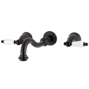 Wall Mount Tub Faucet, Restoration, Two-Handle 3-Hole in Oil Rubbed Bronze