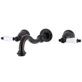 Wall Mount Tub Faucet, Restoration, Two-Handle 3-Hole in Oil Rubbed Bronze