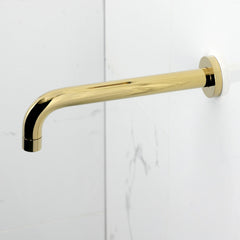 Wall Mount Tub Faucet, Sona, Single Cross Handle in Polished Brass