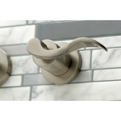 Wall Mount Tub Faucet, Tulare, Two-Handle 3-Hole in Brushed Nickel