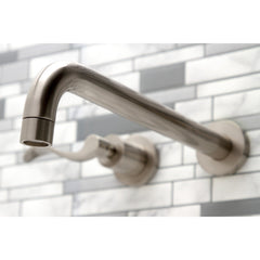 Wall Mount Tub Faucet, Tulare, Two-Handle 3-Hole in Brushed Nickel