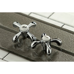Wall Mount Tub Faucet, Tulare, Two-Handle 3-Hole in Polished Chrome