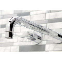Wall Mount Tub Faucet, Tulare, Two-Handle 3-Hole in Polished Chrome