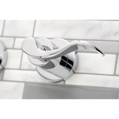 Wall Mount Tub Faucet, Tulare, Two-Handle 3-Hole in Polished Chrome