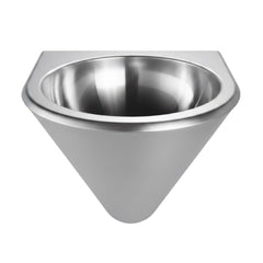 Wall Mount Wash Basin, Single Bowl with 2 in Center Drain in Brushed Stainless Steel