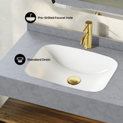 Wall-Mounted Bathroom Vanity, Avancer, 36 Inch with 1 Drawer in Brown Oak