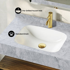 Wall-Mounted Bathroom Vanity, Avancer, 36 Inch with Ceramic Sink in Brown Oak