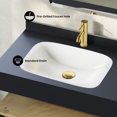 Wall-Mounted Bathroom Vanity, Avancer, 36 Inch with Drawer in Natural Oak