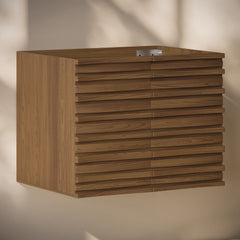 Wall-Mounted Bathroom Vanity Cabinet, Cascade, 30 In, Without Top in Brown Oak