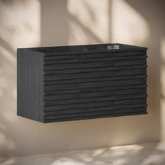 Wall-Mounted Bathroom Vanity Cabinet, Cascade, 36 in with 3 Doors in Black Oak