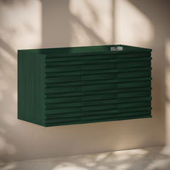 Wall-Mounted Bathroom Vanity Cabinet, Cascade, 36 In with 3 Doors in Green Oak