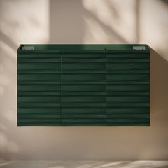 Wall-Mounted Bathroom Vanity Cabinet, Cascade, 36 In with 3 Doors in Green Oak