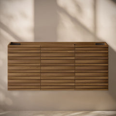 Wall-Mounted Bathroom Vanity Cabinet, Cascade, 48 In without Top in Brown Oak
