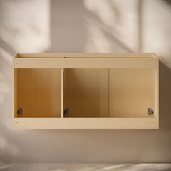 Wall-Mounted Bathroom Vanity Cabinet, Cascade, 48 in Without Top in Natural Oak