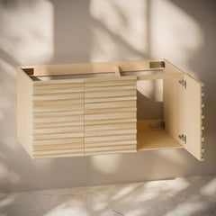 Wall-Mounted Bathroom Vanity Cabinet, Cascade, 48 in Without Top in Natural Oak