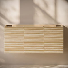 Wall-Mounted Bathroom Vanity Cabinet, Cascade, 48 in Without Top in Natural Oak