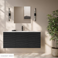 Wall-Mounted Bathroom Vanity Cabinet, Cascade, 48 Inch Without Top in Black Oak