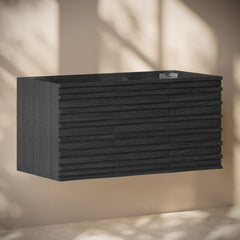 Wall-Mounted Bathroom Vanity Cabinet, Cascade, 48 Inch Without Top in Black Oak