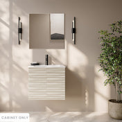 Wall-Mounted Bathroom Vanity Cabinet, Cascade, Without Top in White Oak