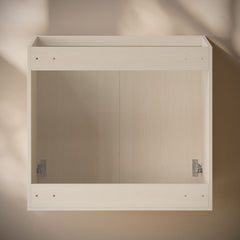 Wall-Mounted Bathroom Vanity Cabinet, Cascade, Without Top in White Oak