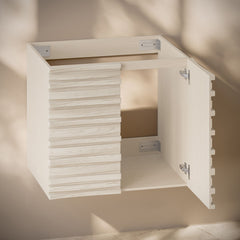 Wall-Mounted Bathroom Vanity Cabinet, Cascade, Without Top in White Oak