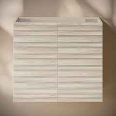 Wall-Mounted Bathroom Vanity Cabinet, Cascade, Without Top in White Oak