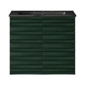 Wall-Mounted Bathroom Vanity, Cascade, 24 in with Black Sink Top in Green Oak