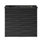 Wall-Mounted Bathroom Vanity, Cascade, 24 in with Ceramic Top in Black Oak