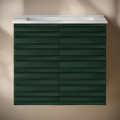 Wall-Mounted Bathroom Vanity, Cascade, 24 in with Sink Top in Green Oak
