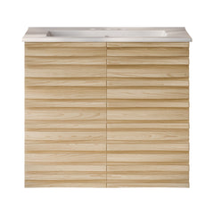 Wall-Mounted Bathroom Vanity, Cascade, 24 Inch with Sink Top in Natural Oak