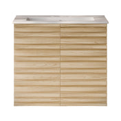 Wall-Mounted Bathroom Vanity, Cascade, 24 Inch with Sink Top in Natural Oak